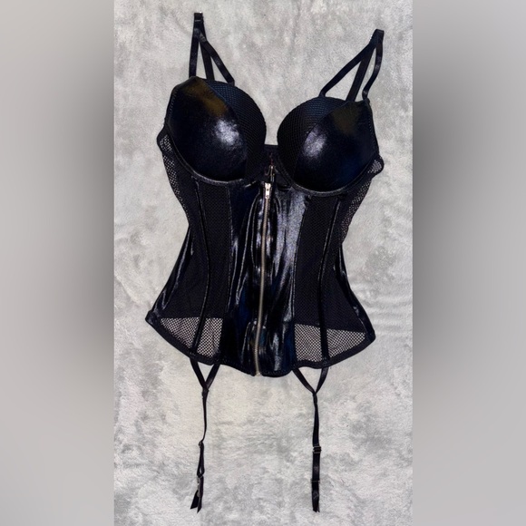 Sexy Mesh/Pleather Boned Corset Lingerie - Dolls Kill - Body Rage - Picture 1 of 3